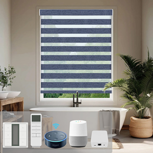 SAMADHI Zebra <b>Window</b> <b>Curtain</b> Electric Motorized <b>Window</b> Blind Shade Rolling <b>Curtains</b> Smart <b>Window</b> Blinds Shades for Home Decor - Product Image 1