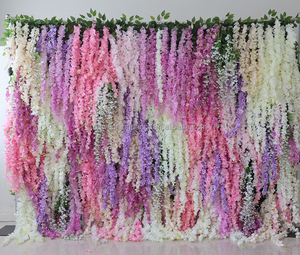 Fleur suspendue lisse avec des fleurs suspendues de glycine blanche avec des forums de mariage de réception en tissu - Product Image 6