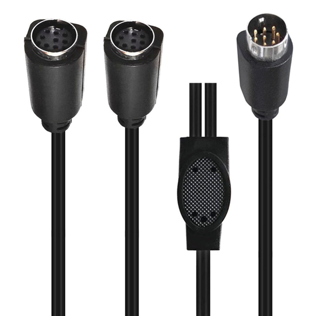 Custom Power Supply Signal Transmission Mini Din 8pin Male to Dual Mini Din Female Adapter Splitter Y Adapter Cable
