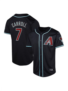 Maillot de baseball personnalisé en gros Emb Diamondbacks à manches courtes, col rond, en maille poly, unisexe adulte, en stock, haut décontracté - Product Image 3