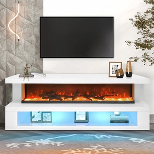 Mobile TV di Lusso Moderno in Legno con Display LED e <span class=keywords><strong>Simulazione</strong></span> di Fiamme, Mobile Porta TV con Caminetto per <span class=keywords><strong>Soggiorno</strong></span> - Product Image 6