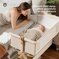 Cuna Plegable Moderna para Bebé, Cuna de Viaje Móvil con Dosel y Cesta de Almacenamiento para Recién Nacidos hasta 6 Meses