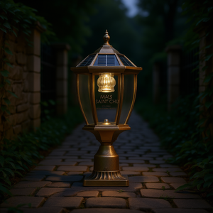 Lámpara Solar LED para Exteriores Mals Saint Oru, de Bronce, Aluminio y Vidrio, Elegante Lámpara de Jardín, Montaje en Pared, Luz Cálida, IP65 - Product Image 2