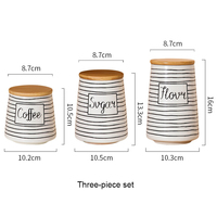 Ensemble de pots de rangement modernes en céramique pour cuisine, avec couvercle hermétique en bois, pour la maison, cadeau, importateur, revendeur de décoration intérieure