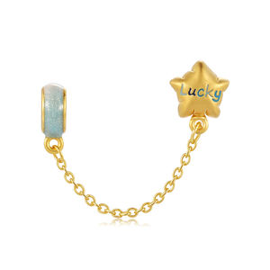 สร้อยข้อมือลูกปัดทอง24K ทรงบอลลูนสีทองหรูหราดีไซน์แฟชั่นเคลือบกลิตเตอร์สีทอง - Product Image 1