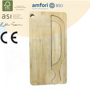 Planche à pain en bois d'acacia écologique, planche à découper artisanale professionnelle avec rangement intégré pour couteaux, durable, pour la cuisine, compatible lave-vaisselle - Product Image 1