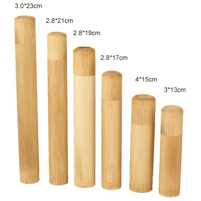 Multi Size Natural Bamboo Toothbrush Case Bamboo Tube Incense Tube