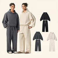 Ensemble de survêtement sportif surdimensionné pour homme avec impression personnalisée, sweat-shirt à capuche et pantalon de jogging ample