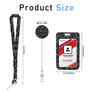 Wholesale white leather belt <b>clips</b>, epoxy resin easy-pull ID card lanyards, neck straps, exhibition member badges, card - Product Image 2