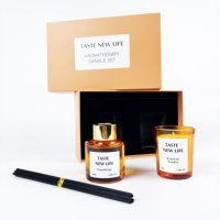 SENHAI Coffret Cadeau Luxe Parfumé Bougie et Diffuseur à Bâtonnets Personnalisé pour Aromathérapie et Désodorisant d'Ambiance