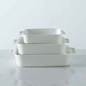 Ensemble de plats à pâtisserie en porcelaine blanche mate pour la cuisine, moule à pain antiadhésif, <span class=keywords><strong>plat</strong></span> de cuisson rectangulaire, ensemble de plats à pâtisserie durables - Product Image 4