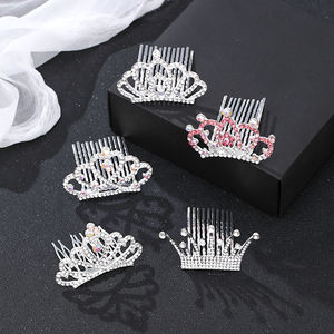 Robe diadème en strass pour enfants, accessoires de <span class=keywords><strong>mariage</strong></span>, décoration en plumes, de <span class=keywords><strong>luxe</strong></span> personnalisés, petits diadèmes et couronnes pour enfants, collection été - Product Image 4