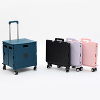 Chariot de courses pliable léger 35 kg en métal et plastique, six roues, vert menthe, personnalisable, pour monter les escaliers