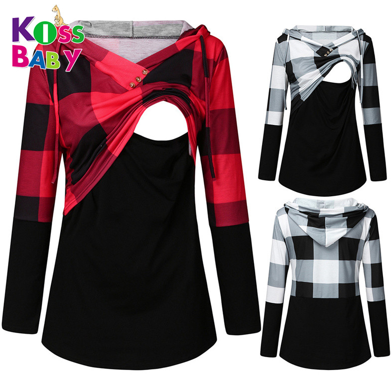 Женская блузка рубашка Осенняя Повседневная Блузка для беременных платье с принтом пуловер с длинным рукавом для беременных Топы