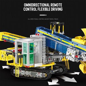 Ensemble <span class=keywords><strong>de</strong></span> blocs <span class=keywords><strong>de</strong></span> construction Reobrix 22017 RC Excavatrice à roues, véhicule <span class=keywords><strong>de</strong></span> construction électrique, briques pour adultes - Product Image 5