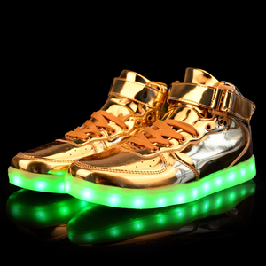 Zapatos de rendimiento divertidos para fiesta, zapatillas brillantes Unisex para hombre, zapatos de monopatín con purpurina dorada con luz luminosa, accesorios para espectáculos de fiesta - Product Image 5