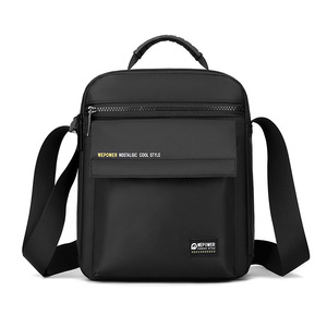 New Men's Genuine Leather Lightweight Single Shoulder Crossbody <b>Backpack</b> Letter Logo Patch Multi-layer Business Wallet Phone Bag - Product Image 2