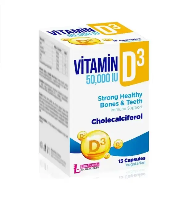 Vitamina D3 50000 IU Capsule polvere bianca tacchino adulti integratore alimentare LP neonato 1 capsula con i pasti 5000 settimanale