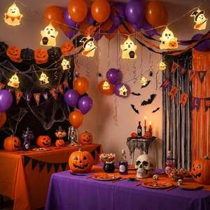 Guirnalda de Luces LED Solares WINNER con Diseño de Fantasma para Halloween, Luz Blanca Cálida para Interiores y Jardines, 2700K CRI80 IP20, 5m, Luces Decorativas Colgantes para Fiestas en Casa - Product Image 2