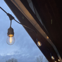 Guirlande lumineuse personnalisable 10M 15M 20M avec douilles à injection S14 G45, ampoules IP65 étanches noires blanc chaud pour intérieur et extérieur