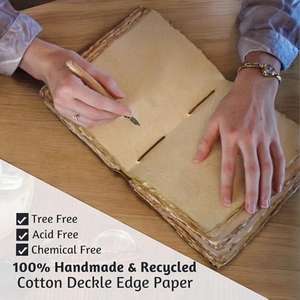 Diario de Cuero con Diseño de Hongo de 400 Páginas, con Papel Hecho a Mano con Borde Decorativo, Regalo Personalizado, Libro de Hechizos en Blanco, Libro de Sombras Wiccan Pagan - Product Image 4