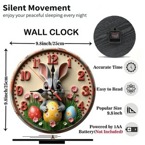Round Wooden Wall <b>Clock</b> Minimalist Solid Wood Silent Movement Small Home Decor <b>Clock</b> 25x25Cm - Product Image 6
