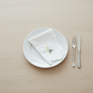 Serviettes en lin, broderie personnalisée, serviettes florales, serviettes festonnées, serviettes <span class=keywords><strong>de</strong></span> <span class=keywords><strong>table</strong></span>, serviettes <span class=keywords><strong>de</strong></span> fête, usine d'origine - Product Image 2