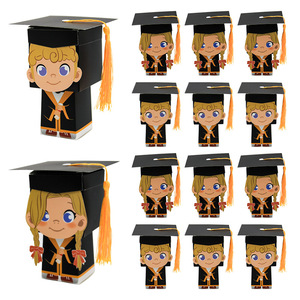 Nueva Caja <span class=keywords><strong>de</strong></span> Regalo <span class=keywords><strong>de</strong></span> Papel Reciclado Autoarmable para Fiestas <span class=keywords><strong>de</strong></span> Graduación <span class=keywords><strong>de</strong></span> Niños y Niñas, Decoraciones <span class=keywords><strong>con</strong></span> Borlas, Caja para <span class=keywords><strong>Dulces</strong></span>, Caramelos y Velas - Product Image 1