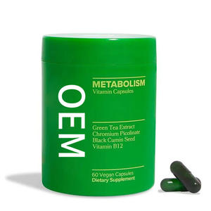 60 Cápsulas Veganas para el METABOLISMO de Mujeres, Extracto de Té Verde para Apoyo Dietético, Semilla de Comino Negro, Vitamina B12, Pastillas Adelgazantes - Product Image 1