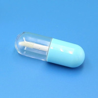 Logo privé Vide Brillant À Lèvres Tube En Plastique Mini Médicament Forme Brillant À Lèvres tuyau Liquide Rouge À Lèvres Emballage Tube