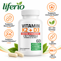 Complément OEM Vitamine D3 avec Vitamine K2 en gélules molles pour la formation osseuse saine et le soutien immunitaire
