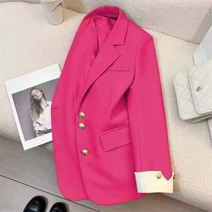 I-0689 Nuevo Blazer para Mujer, Chaqueta de Traje con Cuello en V, Solapa, Botones y Bolsillos, Chaqueta Formal de Moda para Mujer, Primavera y Otoño - Product Image 3