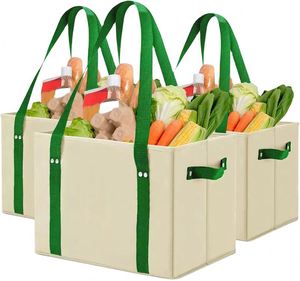 Usine BSCI, vente en gros, sac de courses pliable personnalisé avec logo, sac fourre-tout réutilisable, sac de shopping pliable non tissé - Product Image 1