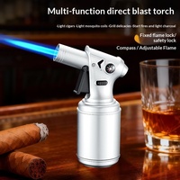 Briquet torche portable transfrontalier ultra-grande capacité à flamme directe haute température au butane pour la cuisson, l'éclairage et l'encens