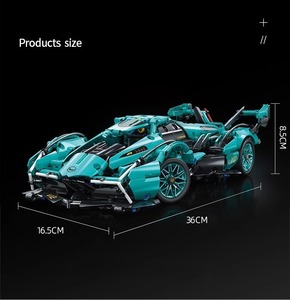 Ensemble de blocs de construction mécaniques de supercar V12, <span class=keywords><strong>voiture</strong></span> de course technique à monter soi-même, améliorable en version télécommandée, cadeau pour garçons - Product Image 3