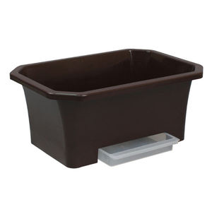 Pot de fleurs en plastique brun foncé de style classique, jardinière décorative pour jardin, balcon, plantes d'intérieur et d'extérieur, léger et durable - Product Image 1