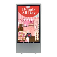 Fabrika toptan taşınabilir LCD Poster Kiosk makinesi arabası tipi oteller için reklam ekipmanları hoşgeldiniz LCD Kiosk makinesi