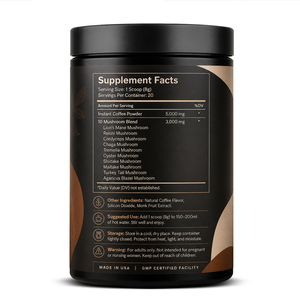 OEM/ODM Poudre instantanée 10-en-1 biologique de Crinière de lion et Cordyceps Sinensis, antioxydante, riche en protéines, sans gluten, faible en gras, complément alimentaire pour adultes - Product Image 6