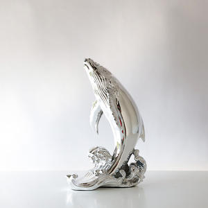 รูปปั้นปลาวาฬแอบสแตรกที่ทันสมัยสำหรับบ้านสำนักงานหรือห้างสรรพสินค้าตู้วางทีวีเรซิ่นของตกแต่งโต๊ะสำหรับคริสต์มาส - Product Image 6