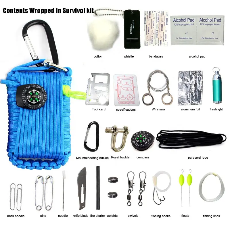 Amazon US hot sale survival fishing kit For Camping survival kit set travel camping