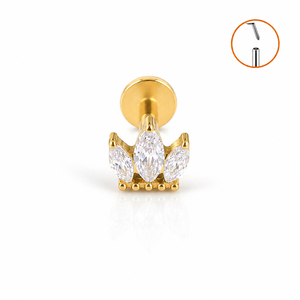 Labret hypoallergénique en titane F136 sans filetage, motif fleur, pour femme, pour lèvre ou <span class=keywords><strong>tragus</strong></span> - Product Image 1