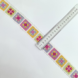 21 Yardas de Encaje de Crochet de Diseño a Cuadros de Colores, Accesorios de Encaje, Cinta de Encaje de Crochet, Ribete de Encaje de Crochet - Product Image 4
