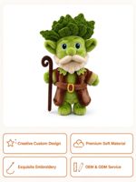 Poupée en peluche en coton personnalisée, motif dessin animé, tendance, mignonne, douce, cadeau, rembourrage en coton PP