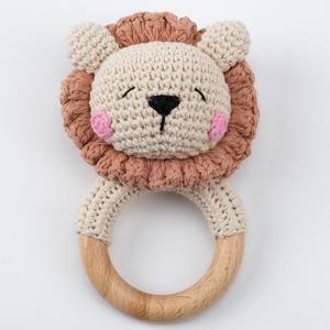 Sonajero de Animales Tejido a Mano para Bebés, Muñeco de Dibujos Animados Tejido a Crochet, Juguete Calmante y Masticable para Bebés - Product Image 5