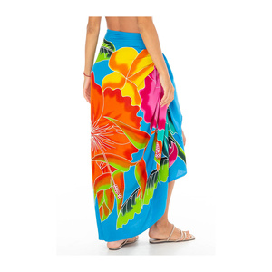 Nhà Máy bán hàng trực tiếp nhỏ moq tùy chỉnh in mềm Rayon vải 70x45inch pareo sarong bãi biển Bìa up - Product Image 4