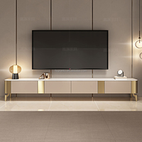 Meubles de salon d'occasion pour maison moderne, meuble en bois, meuble TV à console en marbre avec tiroirs et table basse