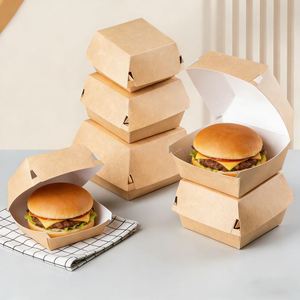 Boîte en papier personnalisée pour aliments, carrée, résistante à l'huile, jetable, pliable, pour frites et snacks, emballage alimentaire à emporter - Product Image 1