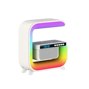 Mini caricatore Wireless altoparlante con Multi-stile RGB colorato lampada Audio orologio allarme Bluetooth 5.3 suono Karaoke