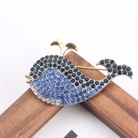 Broche élégante Baleine Bleue pour Femme, Épingle de Corsage Haut de Gamme Motif Animal Marin