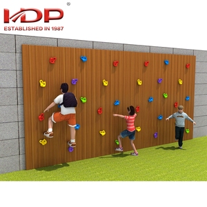 Multi function children comfortable wood outdoor playground facilities treadwall climbing wall